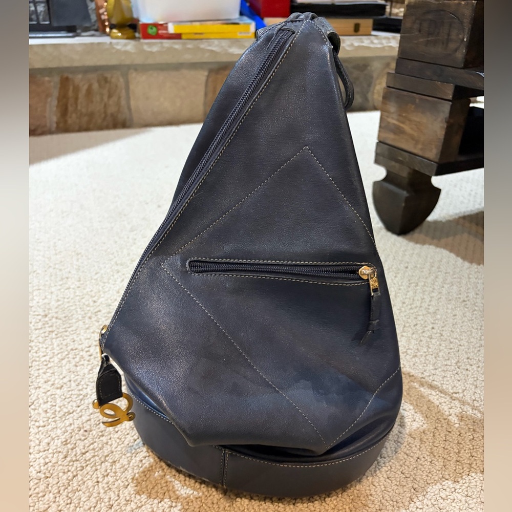 Loewe Navy Leather Sling Bag